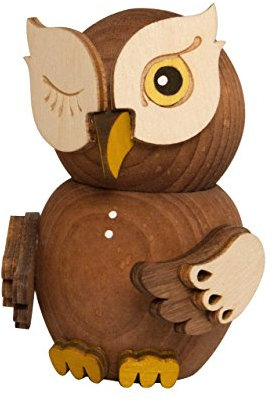 Kuhnert - Dekoration / Holzfigur - Mini Eule Gebeizt - ca. 7cm - Made in Germany