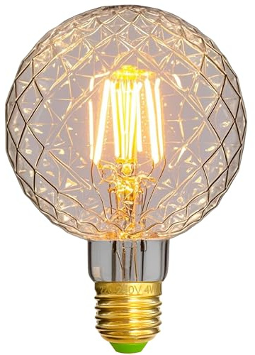 TIANFAN LED-Birnen Vintage 4 W 2700 K warmweiße Kristall-LED-Glühbirne 220/240 V Edison-Schraube E27-Sockel Spezial-dekorative Glühbirne (Transparent)