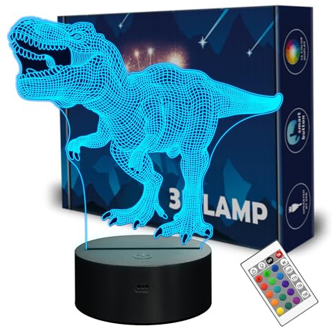 Dinosaurier-Geschenke, T Rex 3D-Nachtlicht 16 Farben, die Nachtlichter für Kinder mit Fernbedienung ändern, T Rex-Geburtstagsgeschenke für Geschenke Jungen