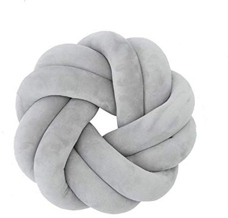 SZETOSY Knot Ball Kissen - GOODCHANCEUK Knot Ball Kissen Handgemachte Nap Plüsch Dekorative werfen für Schlafzimmer Sofa Auto Büro Reise Dia.30 Grau