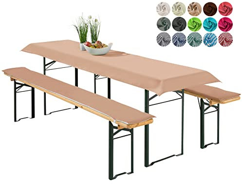 heimtexland - Juego de 3 cojines para muebles de cerveza (70 x 220 cm), color beige