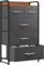 YITAHOME Cassettiera in tessuto, armadietto con 5 cassetti, Cassettiera per Corridoio in Tessuto, con vano contenitore in tessuto per soggiorno, camera da letto, cameretta dei bambini, grigio profondo