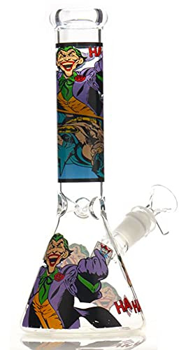 Glasbong med perkolat, minibong med 14,5 mm bongskålens höjd 20 cm vikt 400 g glasrör för rökbonger nikotinfria (minibong) (26 cm blå bong)