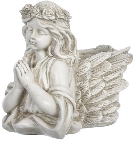 Cabilock 1 Pc Macetas De Ángel De Jardín Ángel del Jardín Mini Maceta Bonsai Florero De Cabeza Macetero De Cabeza Moderno Jardinera De Alas De Ángel Urna Vainilla Resina Maceta De Plántulas