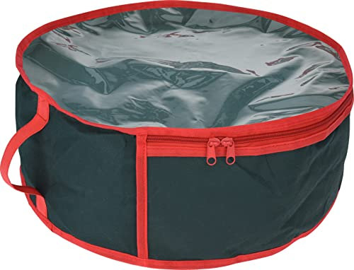 MIJOMA Aufbewahrungsbox Sortierbox Weihnachtstasche für Weihnachtskränze, Adventskränze und Weihnachtsschmuck (Ø65 x 16 cm)