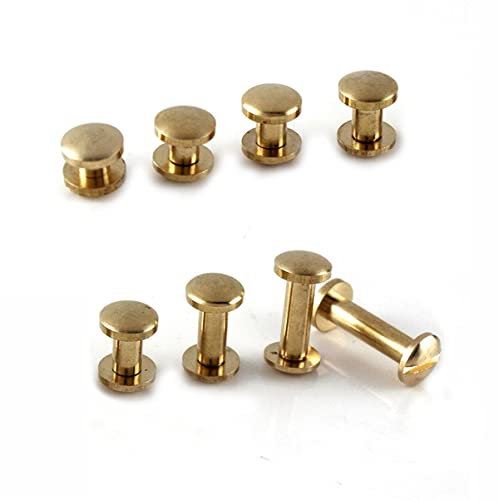 10 Stck. Massives Messing Verbindungsschrauben Nagel Nieten Für Fotoalben Lederhandwerk Nieten Gürtel Brieftaschenverschlüsse 8 mm Dome Cap-10 mm, 10 Stk