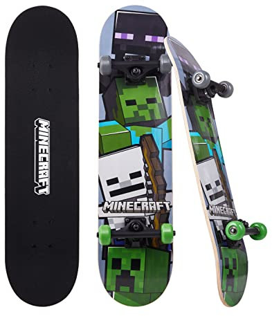 Sakar Mob Skateboard, 78,7 cm, 9-lagiges Ahorn-Deck-Skateboard, für Cruising, Carving, Tricks und Downhill
