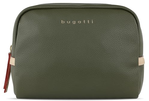 bugatti Ella, hochwertige Kosmetiktasche - Waschtasche - Kulturtasche - Kulturbeutel, in Oliv