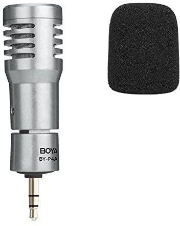 BOYA BY-P4A Kameramikrofon zum Aufstecken, externes Kamera-Mikrofon, 3.5 mm TRS, Mini-DSLR-Mikrofon mit Rauschunterdrückung, für Canon, Nikon, Sony, DSLR-Kamera, Camcorder, Vlogging, Videoaufnahmen