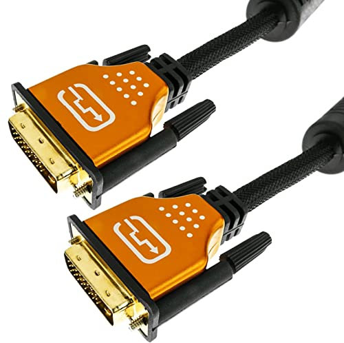 CableMarkt - Super câble Double Liaison de 5 m de Long avec Connexion torsadée DVI-D mâle vers DVI-D mâle