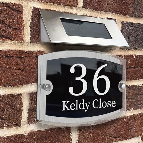 House Numbers Plaques Personalised Door Number Plaques for Wall Acrylic House Signs for Outside House Number Plates Door Number Signs Personalised Door Sign Street Names (Arc)