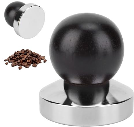 Miawtro Professional Coffee Tamper 51mm Espresso Tamper，Wood Coffee Tamper with 304 Stainless Steel Flat Base ，Espresso Coffee Stirrer,Espresso Tamper for Barista Espresso Accessories