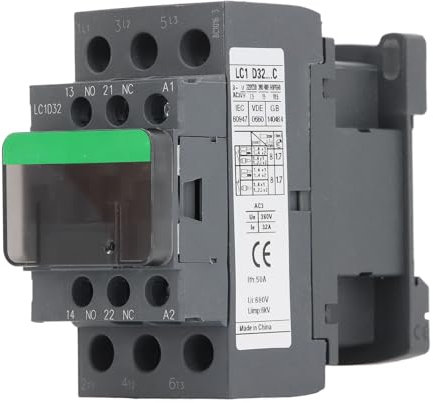 Leistungsschütz LC1D 3P 32A 380V AC Schütz Motorschütz Spule 24V/36V/48V AC 1NO 1NC Hutschiene Haushalt Wechselstromschütz(AC 24V)