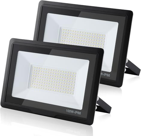 LED Strahler Außen 100W: 10000LM 6000K IP66 Flutlichtstrahler Außenleuchte | Led Scheinwerfer Energiesparend Flutlicht Für Sportplätze,Garagenhöfe,Gärten