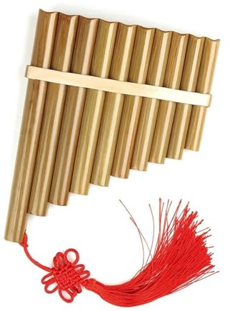 Panflöte 10 Pfeifen Panflöte Panflöte G-Tonart Kunststoff Traditionelles Holzblasinstrument Musikinstrument für Anfänger und Musikliebhaber(Right)