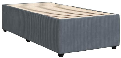vidaXL Bettgestell ohne Matratze Dunkelgrau 90x200 cm Samt