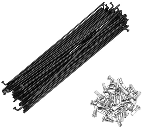 A ABSOPRO Raggi per Bicicletta 14G 36 Pezzi 151mm | 14G, Diametro Testa Gomito 4mm, Diametro Filettatura M2x0.45, Diametro Albero 2mm, Martellatura Graduale, Resistenza Urti