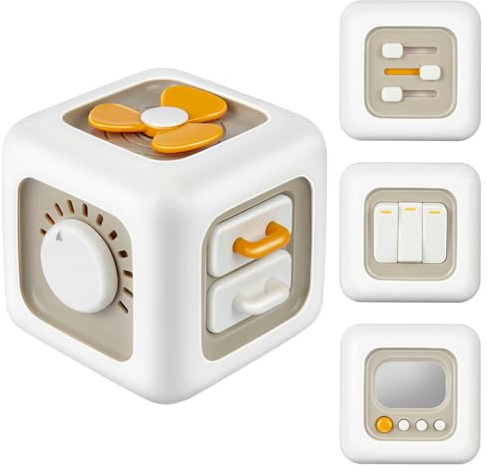 cotaour Busy Cube for Toddlers, 6 in 1 Activity Cube for Children, Travel Toys for Toddlers for Fine Motor Skill Learning, Educational Birthday Gifts for Boys and Girls