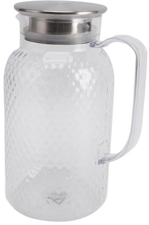 Water Jug, Transparent Cold Water Kettle with Comfortable Handle, Acrylic and Iron, Safe and for Milk (Style 3)