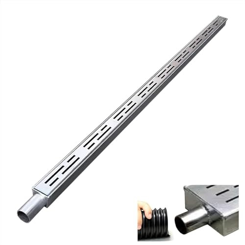 Caniveau Exterieur Caniveau Exterieur Tranchée De Drainage Pour Gouttière Extérieure Mince Avec Embouts/Sortie, Kit De Drainage Pour Canal De Drainage Étroit De 1,4/2 /4 Po Avec Grille, Auge De Tranch