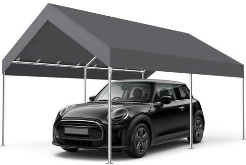 MasterCanopy 3 x 4,5 m verzinkter Stahl Garagenzelt Lagerzelt Gerätehaus Carport PE Dach, Grau