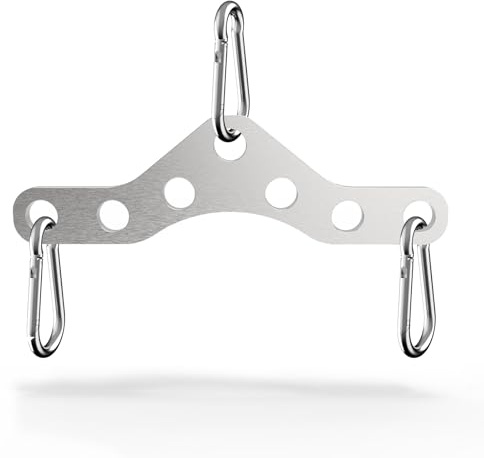 J Bryant Plaque adaptatrice double à simple poulie en acier inoxydable – Connecteur de machine à câble de gym avec 3 mousquetons pour traction dorsale, triceps, biceps et entraînement fonctionnel