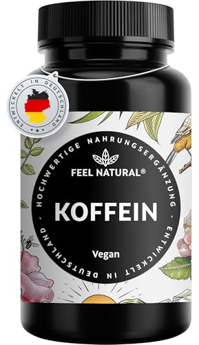 Koffeintabletten – 200mg Koffein pro Tablette – Jahresvorrat 365 Tabletten – vegan, hochdosiert, ohne unnötige Zusätze – in Deutschland entwickelt & laborgeprüft