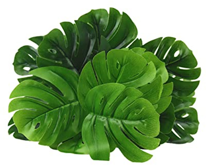 GLEAVI Foglie Monstera Artificiali Verdi Decorazione per Vasi Ufficio e Interni per Naturali e Gioiose Materiale per Ogni