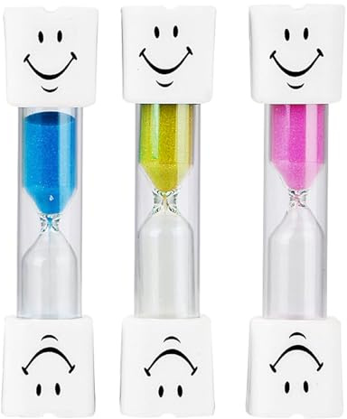 TPZORJX Sanduhr Zähneputzen Kinder,3 Minuten Zahnputzuhr Timer Set, Wissenschaftliches Zähneputzen Helfen für Kinder, 3 Stück Sanduhren in Pink Gelb und Blue für Zähneputzen, Tee und Spiele