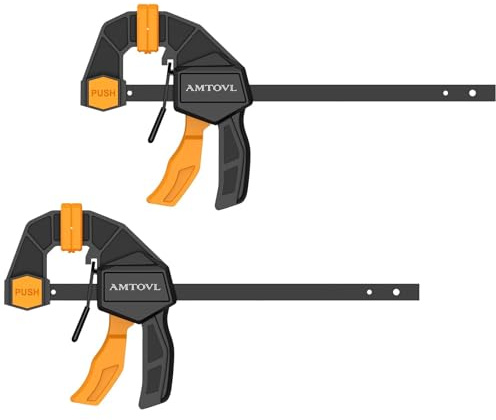 AMTOVL 2 Piezas Abrazaderas de Barra,Ancho de Tramo 155mm,Rango de Expansión 280mm,Fuerza de Sujeción 75kg,Herramientas para Carpintería Madera