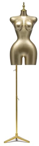 GUHPZA Eine Weibliche Schaufensterpuppe Mit Dreiecksstrebe, Europäische Und Amerikanische Ausführung, Höhenverstellbar Von 65 Bis 83 Zoll.,Gold-Medium