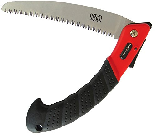 TABOR TOOLS Folding Saw with 8 Inch Curved Blade and Rugged Grip Handle, Hand Saw for Pruning Trees, Trimming Branches, Camping, Clearing Forest Trails. TTS25A. (Curved Blade 8 Inch)