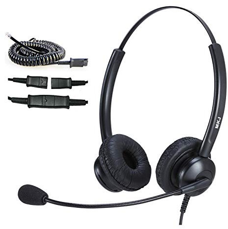 MKJ Casque téléphonique pour téléphone de Bureau RJ9 Filaire avec Microphone antibruit Compatible avec Cisco CP-7821 7841 7941 7945 7925 7962 7965G 8811 8845 8945 9951 9971