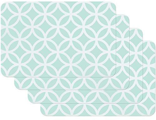 Venilia Mint Salvamanteles Circle Menta, Mantelería, Mantel Individual para el Comedor, Apto para Alimentos, 4 tajada, 45 x 30 cm, 59043, 30 x 45 cm, 4