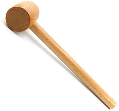 SILMEN Quality Beech Wood Wooden Mallet & Metal Head Hammer for Leathercraft, DIY, Handcraft, Hand Sewing, etc (Beech Wood Varnished Regular Mallet)