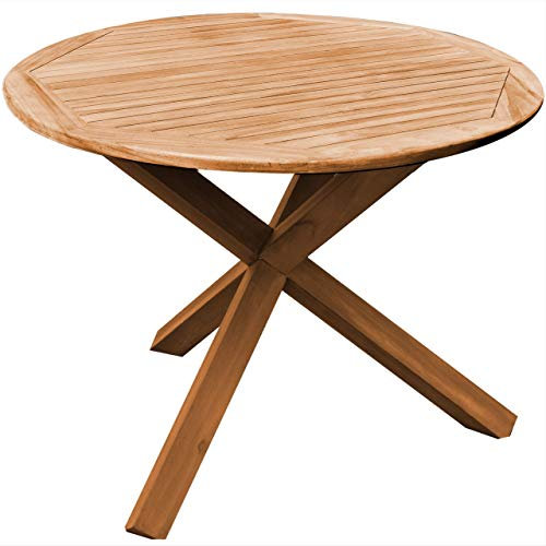 Esstisch Ravenna Teak Massivholz rund Durchmesser 80 cm