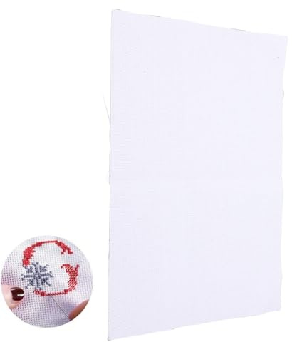 Panno a Punto Croce in Cotone Bianco, 30x45 Cm Panno Aida a Punto Croce a Rete, Panno in Tessuto da Ricamo per Progetti di Ricamo e Decorazioni per Indumenti