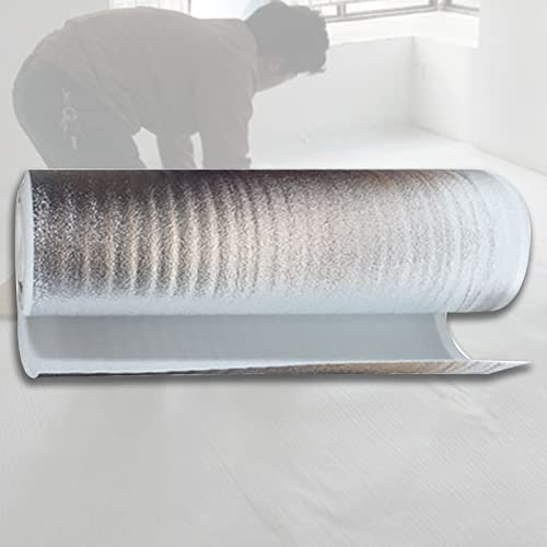 HARICSET Resistente a La Humedad Aislante Acustico Suelo Base para Suelos de Parquet 2mm de Espesor con Barrera de Vapor de Espuma y Aluminio,para Suelos Laminados y de Parqué(Size:1 * 20m)