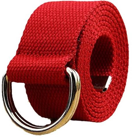 Herren-Doppelring-Canvas-Gürtel, Doppel-D-Ring, Übergröße, Schwarzes Gurtband, Atmungsaktiver, Langlebiger Gürtel, Einfache Anpassung Ohne Löcher Mit Metall-Halbring, Solide Und Insgesamt Lange