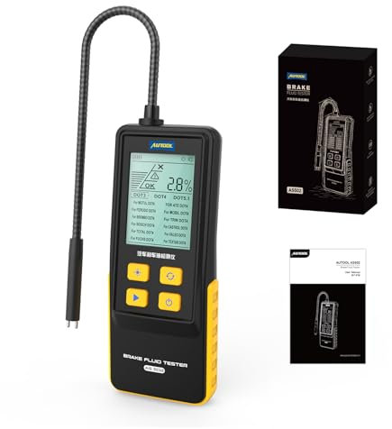 AUTOOL Auto Bremsflüssigkeitstester, Kfz Bremsflüssigkeitsdetektor Fahrzeug Bremsendiagnosetestgerät Ölfeuchtigkeitstester Analysator für DOT3 DOT4 DOT5.1