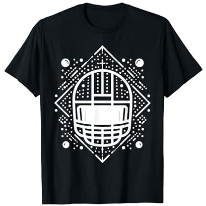 Minimale symmetrische Zeichnung eines American Football Helms T-Shirt