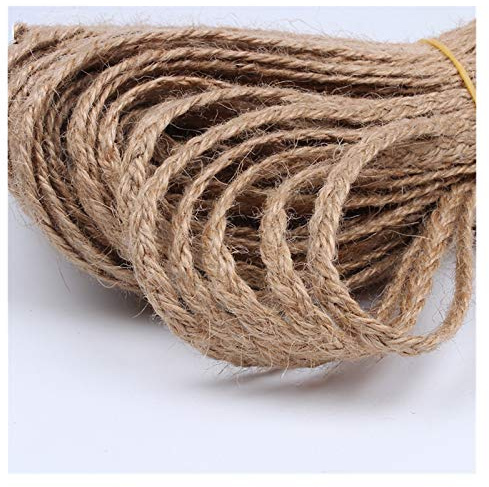 Corda in Juta,Filo Macrame 2 pezzi 7mm treccia di canapa pizzo fai da te corda di iuta nastro di lino filo materiale artigianale fatto a mano fai da te