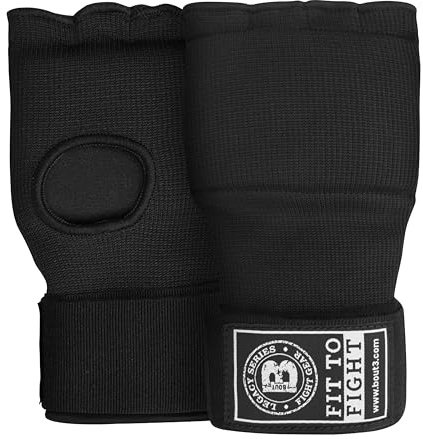 Bout3 Gel Innenhandschuhe Boxen für MMA Muay Thai Training Elastische Boxbandagen 80cm Lang, Kampfsport Sparring Lang Handbandagen Punchingbälle Handgelenkbandagen Punchinghandschuhe (Schwarz, S)