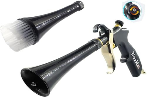 Pistola di lavaggio a spruzzo per interni auto ad alta pressione con 2 set ugello spruzzatore connettore a impulso d'aria strumento per il lavaggio dell'auto (pistola per soffiaggio polvere-A) (tubo