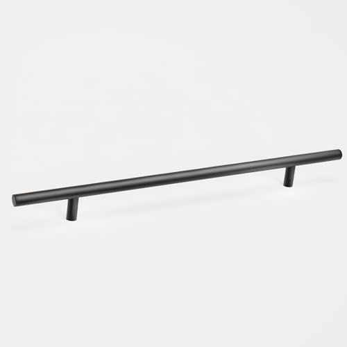 woplus Schrankgriff Schwarz Gesamtlänge 40 cm Schrank Schublade Türgriff Ø: 12 mm Küchenschrank Kleiderschrank Zieht Griffe Inkl. Schrauben (Bohrlochabstand: 255 mm, 5 Stück)