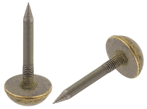 sourcing map 40 Stück massive Messingnägel, 12 mm, Retro-Polsternägel für Möbel, dekorative Pinnnadeln für Sofa, Wandbehang, Bronzefarben