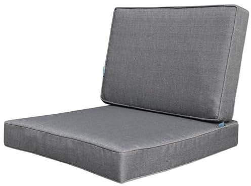 Calma Lux® Kissen Set für Rückenlehne Sitz, Sitzkissen Outdoor Sitzpolster Gartenstuhl, Sitzauflage Rattansessel, Outdoor, Auflage, Palettenkissen, Sitzkissen, Rattanmöbel (Dunkelgrau, 65 * 65 * 10)