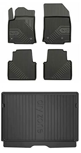 MatsMore Satz Gummifußmatten und Kofferraummatten für Citroen C3 Aircross ab 2017 - Verbessern Sie Ihren Reisekomfort mit Antirutschmatte Auto 3D- Allwetter fußmatten Auto, Schutz vor Verschmutzung