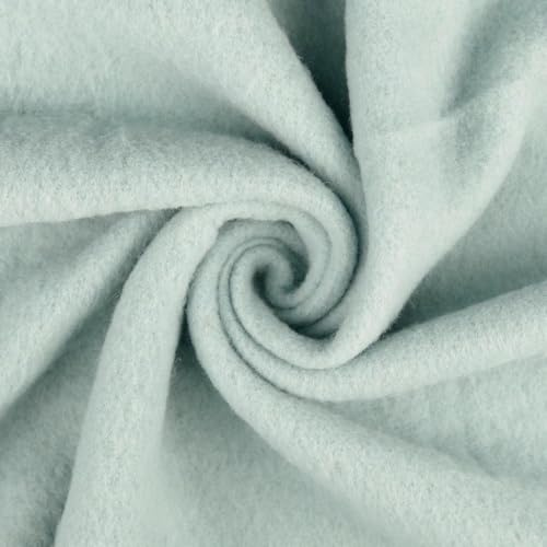 Walkloden Woll-Fleece WOLLI aus reiner Schurwolle - Jersey Walkloden weich und dehnbar - Mulesing frei Öko-Tex Klasse 1 Bekleidungstoffe Meterware Wollstoffe (Lindgrün)