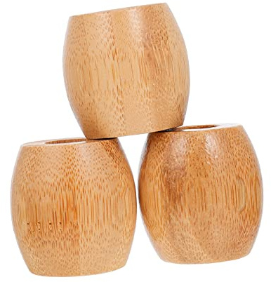 TOPBATHY Soporte de 3 en Bambú Marrón Cepillos Base Dientes de Paquete Redonda Práctica y Duradera Unidades para Almacenamiento Baño